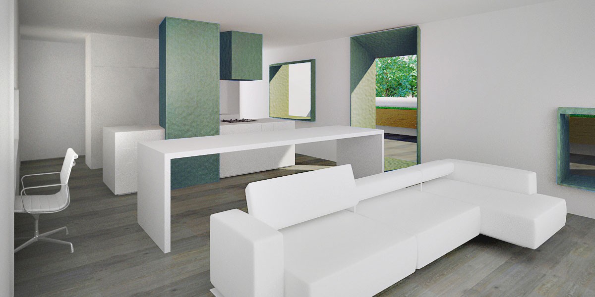 Reforma de atico luminoso. diseño y ventanas Ventana entre salon y cocina